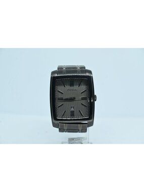 Fossil Arkitekt Men’s Gunmetal Stainless Steel Rectangular Date Watch FS-4316